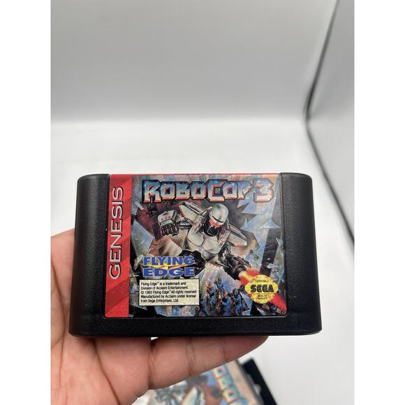 Sega Genesis RoboCop 3 (Sega Genesis, 1993) With Original Box Hang Tag - Picture 9 of 10